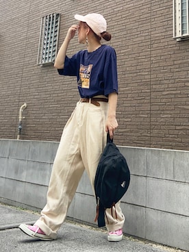 「BEAMS（ビームス）のアイテム（ベルト）」を使った、youkiさん（レディース・161cm）の夏コーディネート