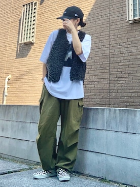 「アイテム（スリッポン）」を使った、youkiさん（レディース・161cm）の秋コーディネート