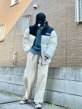 「FIRST DOWN（ファーストダウン）のアイテム」を使った、youkiさん（レディース・161cm）の冬コーディネート