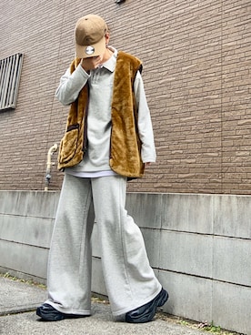 「アイテム（その他アウター、ブラウン系）」を使った、youkiさん（レディース・161cm）の秋コーディネート