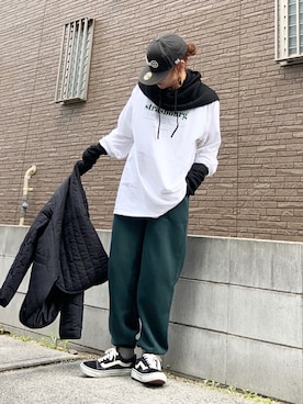 「ボーイッシュ」｜「アイテム（その他アウター）」を使った、youkiさん（レディース・161cm）の冬コーディネート