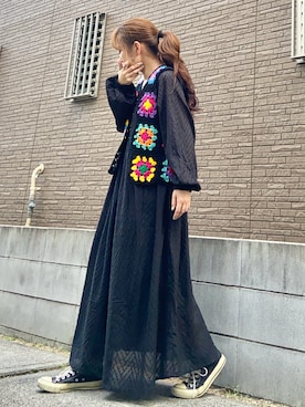 「アイテム（ワンピース）」を使った、youkiさん（レディース・161cm）の夏コーディネート