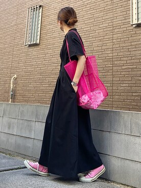 「petitcro（プティクロ）のpetitcro  ワイドバングル PCKB1901001（バングル/リストバンド）」を使った、youkiさん（レディース・161cm）の夏コーディネート