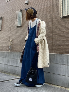 「Lee（リー）のアイテム（セットアップ）」を使った、youkiさん（レディース・161cm）の秋コーディネート