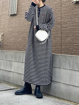 「マリンコーデ」｜「アイテム（ワンピース/ドレス）」を使った、youkiさん（レディース・161cm）の春コーディネート