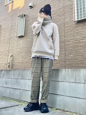 「アイテム（パーカー）」を使った、youkiさん（レディース・161cm）の冬コーディネート