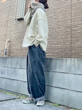 「アイテム（ネックウォーマー/スヌード）」を使った、youkiさん（レディース・161cm）の冬コーディネート