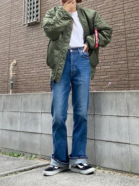「ボーイッシュ」｜「アイテム（MA-1）」を使った、youkiさん（レディース・161cm）の秋コーディネート