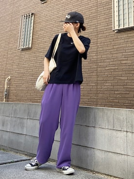 「at12:03（アットイチニーゼロサン）のアイテム」を使った、youkiさん（レディース・161cm）の夏コーディネート