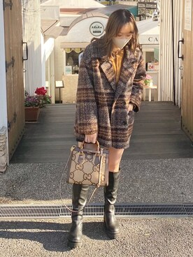 「GORGE（ゴージ）のアイテム（ジャケット/アウター）」を使った、いそゆりさん（レディース・159cm）の冬コーディネート