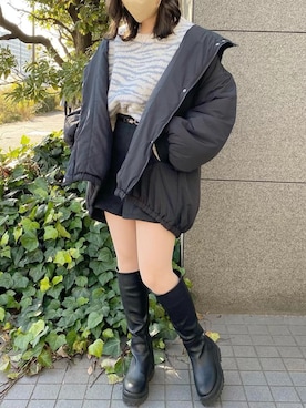 「apres jour mignon（アプレジュールミニョン）のアイテム（その他アウター）」を使った、いそゆりさん（レディース・159cm）の冬コーディネート