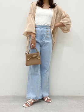 「apres jour（アプレジュール）のアイテム（サンダル）」を使った、いそゆりさん（レディース・159cm）の夏コーディネート