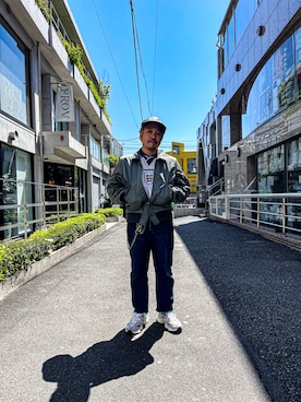 「春服」｜「アイテム（MA-1）」を使った、MITACHIさん（メンズ・160cm）の春コーディネート