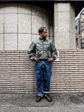 「低身長男子」｜「アイテム（MA-1）」を使った、MITACHIさん（メンズ・160cm）の夏コーディネート