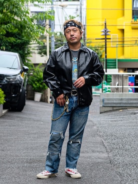 「AVIREX（アヴィレックス）のアイテム（アクセサリー）」を使った、MITACHIさん（メンズ・160cm）の秋コーディネート