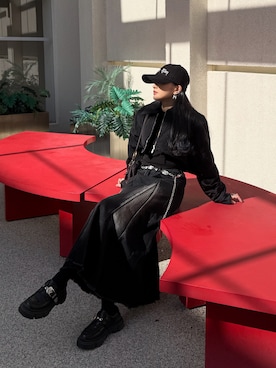 「アイテム（ナイロンジャケット）」を使った、Enidlamさん（レディース・155cm）の秋コーディネート