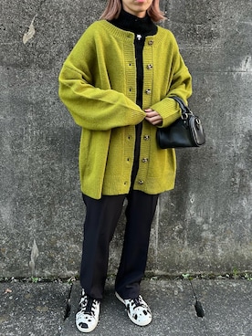 「ANGIE（アンジー）の2WAYオーバーサイズカラーカーディガン（カーディガン/ボレロ）」を使った、mariko さん（レディース・153cm）の秋コーディネート