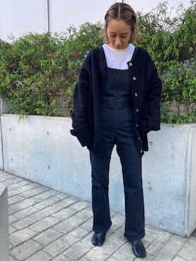 「ANGIE（アンジー）の2WAYオーバーサイズカラーカーディガン（カーディガン/ボレロ）」を使った、mariko さん（レディース・153cm）の冬コーディネート