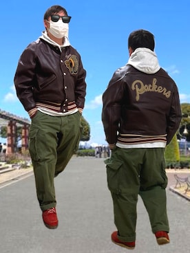 「WAREHOUSE（ウエアハウス）のアイテム」を使った、Masahiroさん（メンズ・161cm）の冬コーディネート