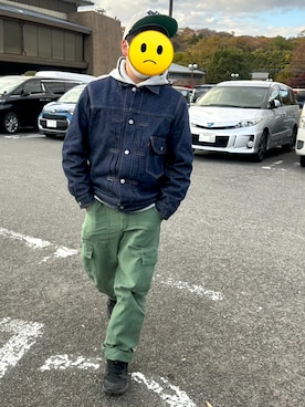 「Levi's」｜「アイテム（キャップ）」を使った、Masahiroさん（メンズ・161cm）の冬コーディネート