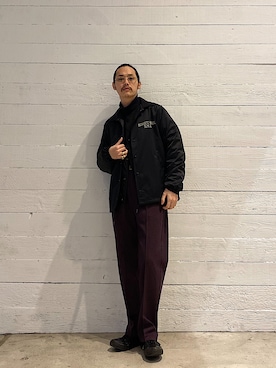 「schott（ショット）の【直営限定】Schott/ショット/MILITARY SLACKS/ミリタリースラックス（その他パンツ）」を使った、okaiさん（メンズ・172cm）の冬コーディネート