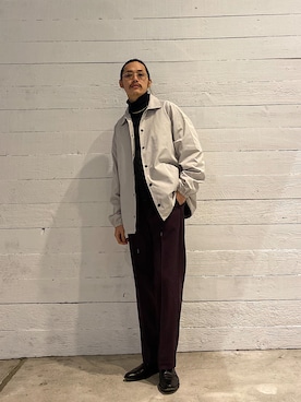 「schott（ショット）の【直営限定】Schott/ショット/MILITARY SLACKS/ミリタリースラックス（その他パンツ）」を使った、okaiさん（メンズ・172cm）の冬コーディネート