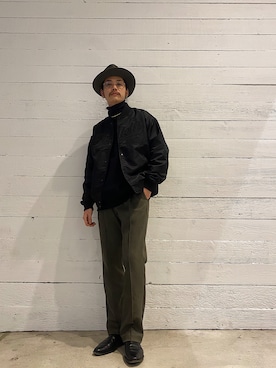 「schott（ショット）の【直営限定】Schott/ショット/MILITARY SLACKS/ミリタリースラックス（その他パンツ）」を使った、okaiさん（メンズ・172cm）の冬コーディネート