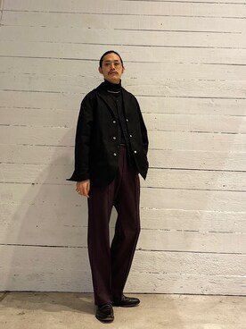 「schott（ショット）の【直営限定】Schott/ショット/MILITARY SLACKS/ミリタリースラックス（その他パンツ）」を使った、okaiさん（メンズ・172cm）の冬コーディネート