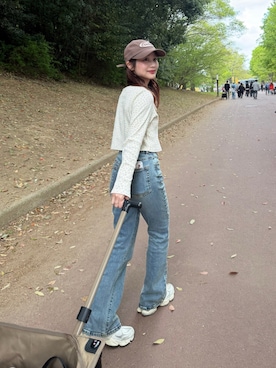 「Louere（ルエレ）のアイテム」を使った、安中亜美さん（レディース・149cm）の春コーディネート