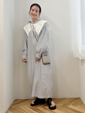 「アイテム（カチューシャ）」を使った、安中亜美さん（レディース・149cm・20代）の春コーディネート