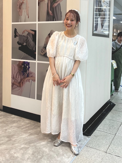 ジュメロ　jumelle wrinkle piping OP アイボリー セール】Wrinkle piping OP（ワンピース）｜jumelle（ジュメロ