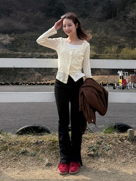 「JUMELLE（ジュメロ）のアイテム」を使った、安中亜美さん（レディース・149cm）の春コーディネート