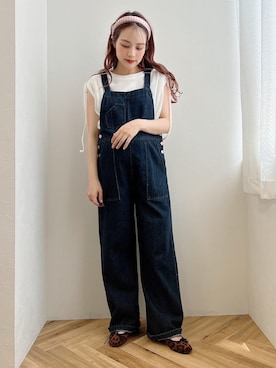「アイテム（ヘアアクセサリー）」を使った、安中亜美さん（レディース・149cm・20代）の夏コーディネート