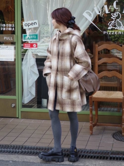 シャギーチェックコート（ピーコート）｜jumelle（ジュメロ）の