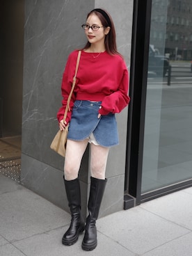 安中亜美さん(レディース・149cm)の春コーディネート