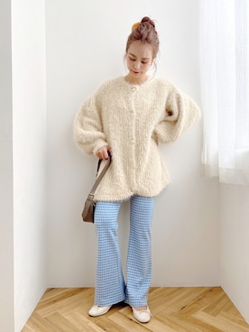 「アイテム（バレッタ/ヘアクリップ）」を使った、安中亜美さん（レディース・149cm・20代）の秋コーディネート