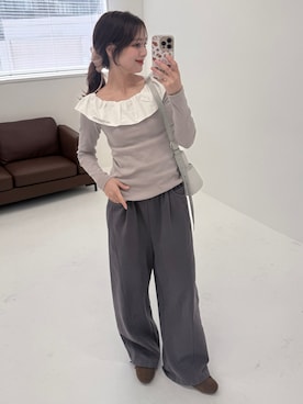 「JUMELLE（ジュメロ）のアイテム」を使った、安中亜美さん（レディース・149cm）の春コーディネート