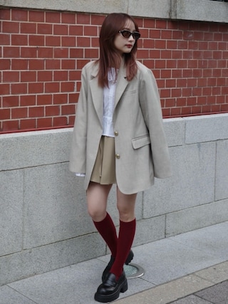 「JUMELLE(ジュメロ)のテーラードジャケット(テーラードジャケット)」を使った、安中亜美さん(レディース・149cm)の冬コーディネート