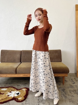 「アイテム（バレッタ/ヘアクリップ）」を使った、安中亜美さん（レディース・149cm・20代）の冬コーディネート