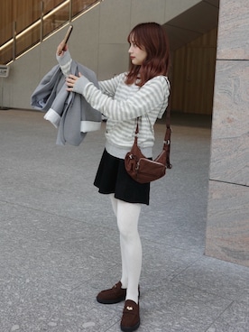 安中亜美さん（レディース・149cm）の冬コーディネート