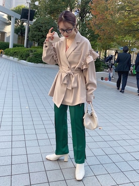 安中亜美さん（レディース・149cm）の秋コーディネート