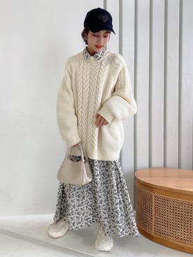 安中亜美さん（レディース・149cm）の冬コーディネート