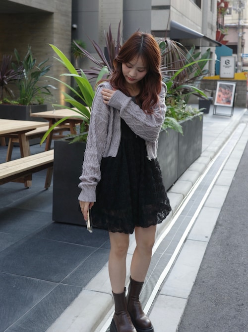 jumelle（ジュメロ） パーカー ケーブル編みZIPフーディー レディース