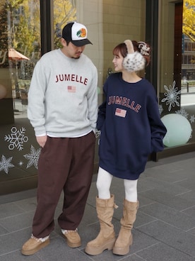 「アイテム（シュシュ）」を使った、安中亜美さん（レディース・149cm）の冬コーディネート