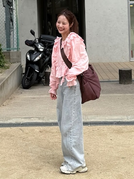 「JUMELLE（ジュメロ）のアイテム」を使った、安中亜美さん（レディース・149cm）の春コーディネート