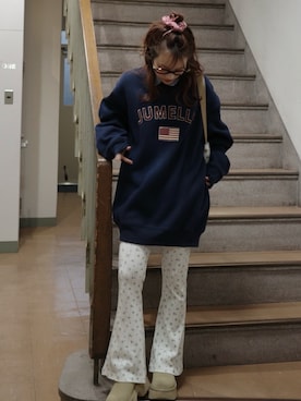 「アイテム（ショルダーバッグ）」を使った、安中亜美さん（レディース・149cm・30代）の冬コーディネート