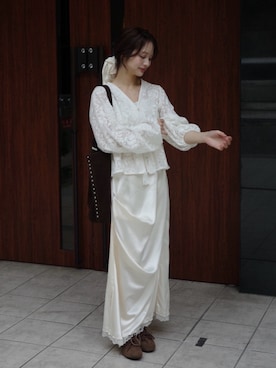 「JUMELLE（ジュメロ）のアイテム」を使った、安中亜美さん（レディース・149cm）の春コーディネート