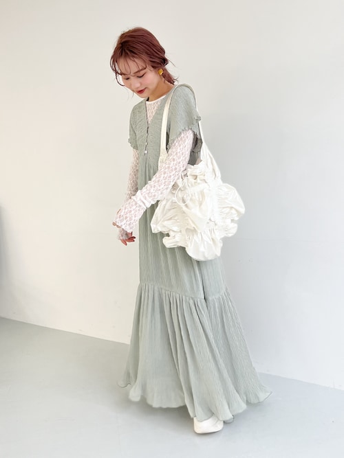 前後2way/サムホール付き】flower lace sew（Tシャツ/カットソー