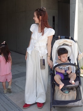 「アイテム（トップス）」を使った、安中亜美さん（レディース・149cm・30代）の秋コーディネート