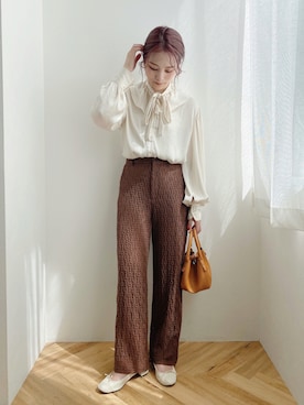 安中亜美さん(レディース・149cm)の秋コーディネート